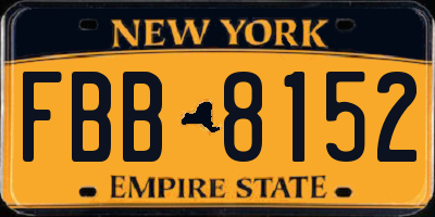 NY license plate FBB8152