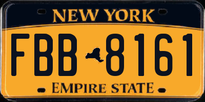 NY license plate FBB8161