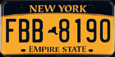 NY license plate FBB8190