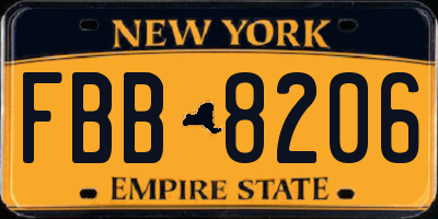 NY license plate FBB8206