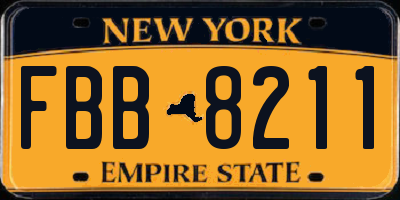 NY license plate FBB8211