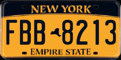 NY license plate FBB8213