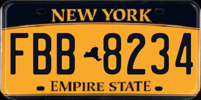 NY license plate FBB8234