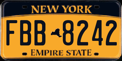 NY license plate FBB8242