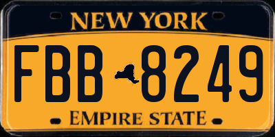 NY license plate FBB8249