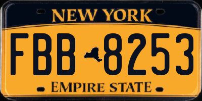 NY license plate FBB8253