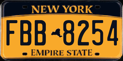 NY license plate FBB8254