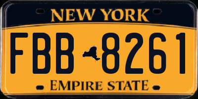 NY license plate FBB8261