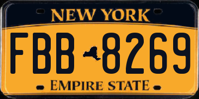 NY license plate FBB8269