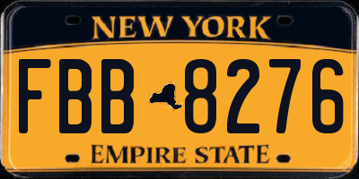 NY license plate FBB8276