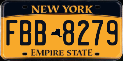 NY license plate FBB8279