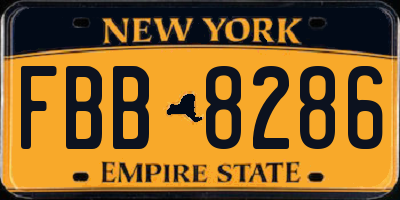 NY license plate FBB8286