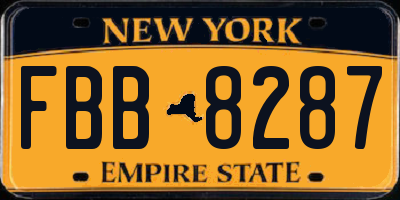 NY license plate FBB8287