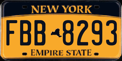 NY license plate FBB8293