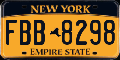 NY license plate FBB8298