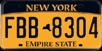 NY license plate FBB8304
