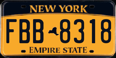 NY license plate FBB8318