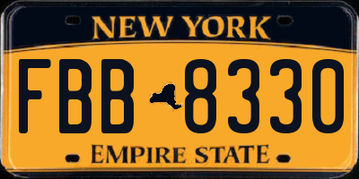 NY license plate FBB8330