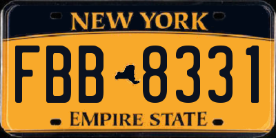 NY license plate FBB8331