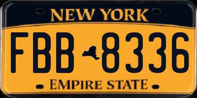 NY license plate FBB8336