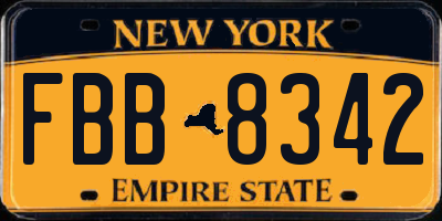 NY license plate FBB8342