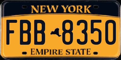 NY license plate FBB8350