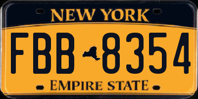 NY license plate FBB8354