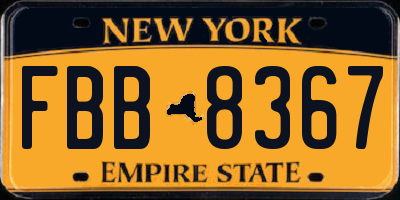 NY license plate FBB8367