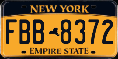 NY license plate FBB8372