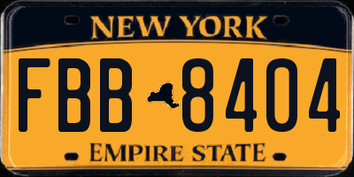 NY license plate FBB8404