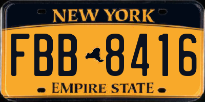 NY license plate FBB8416