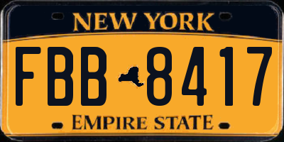 NY license plate FBB8417