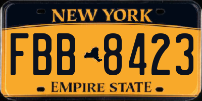 NY license plate FBB8423