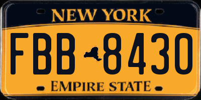 NY license plate FBB8430