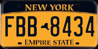 NY license plate FBB8434