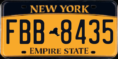 NY license plate FBB8435