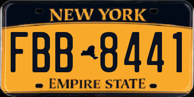NY license plate FBB8441