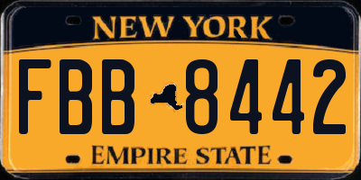 NY license plate FBB8442