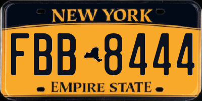 NY license plate FBB8444