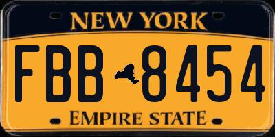 NY license plate FBB8454