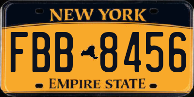 NY license plate FBB8456