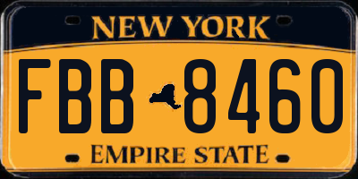 NY license plate FBB8460