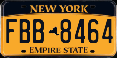 NY license plate FBB8464