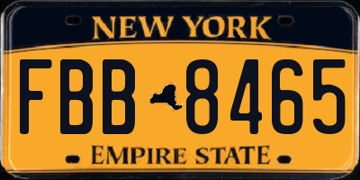 NY license plate FBB8465
