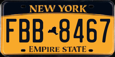 NY license plate FBB8467