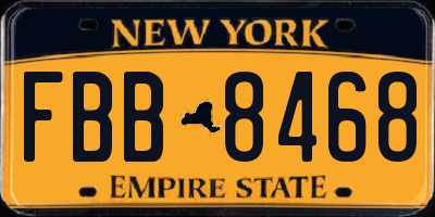 NY license plate FBB8468