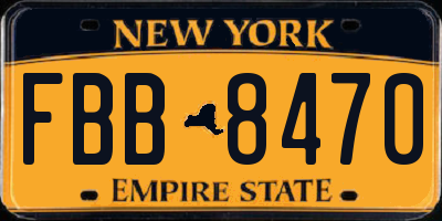 NY license plate FBB8470