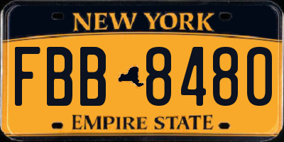 NY license plate FBB8480