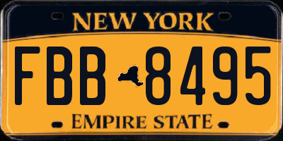 NY license plate FBB8495
