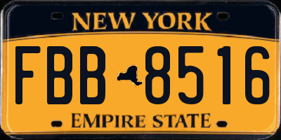 NY license plate FBB8516
